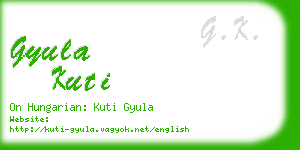 gyula kuti business card